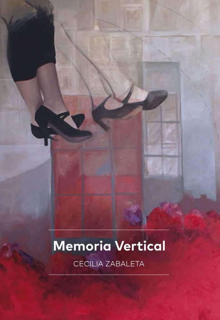 Memoria vertical Óleo y bordado sobre lienzo. Cecilia Zabaleta, artista visual. Exposición Memoria Vertical Archivo Mujeres y géneros del Archivo Histórico Nacional de Chile.