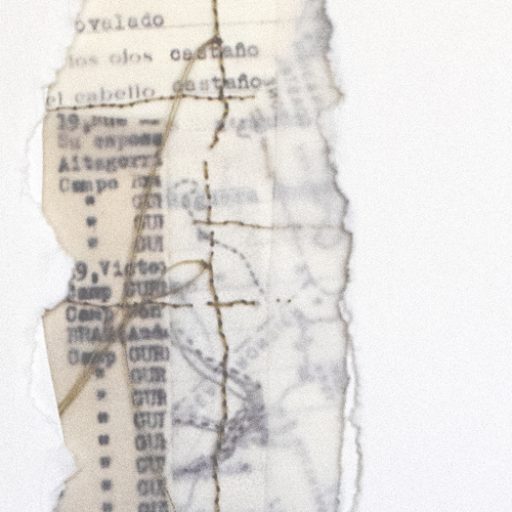 Cecilia Zabaleta artista. Obra Grieta II Colección Diario de a bordo Cartografía interior. Los diarios del Winnipeg. Arte y archivo.- Arte y archivos de memoria.